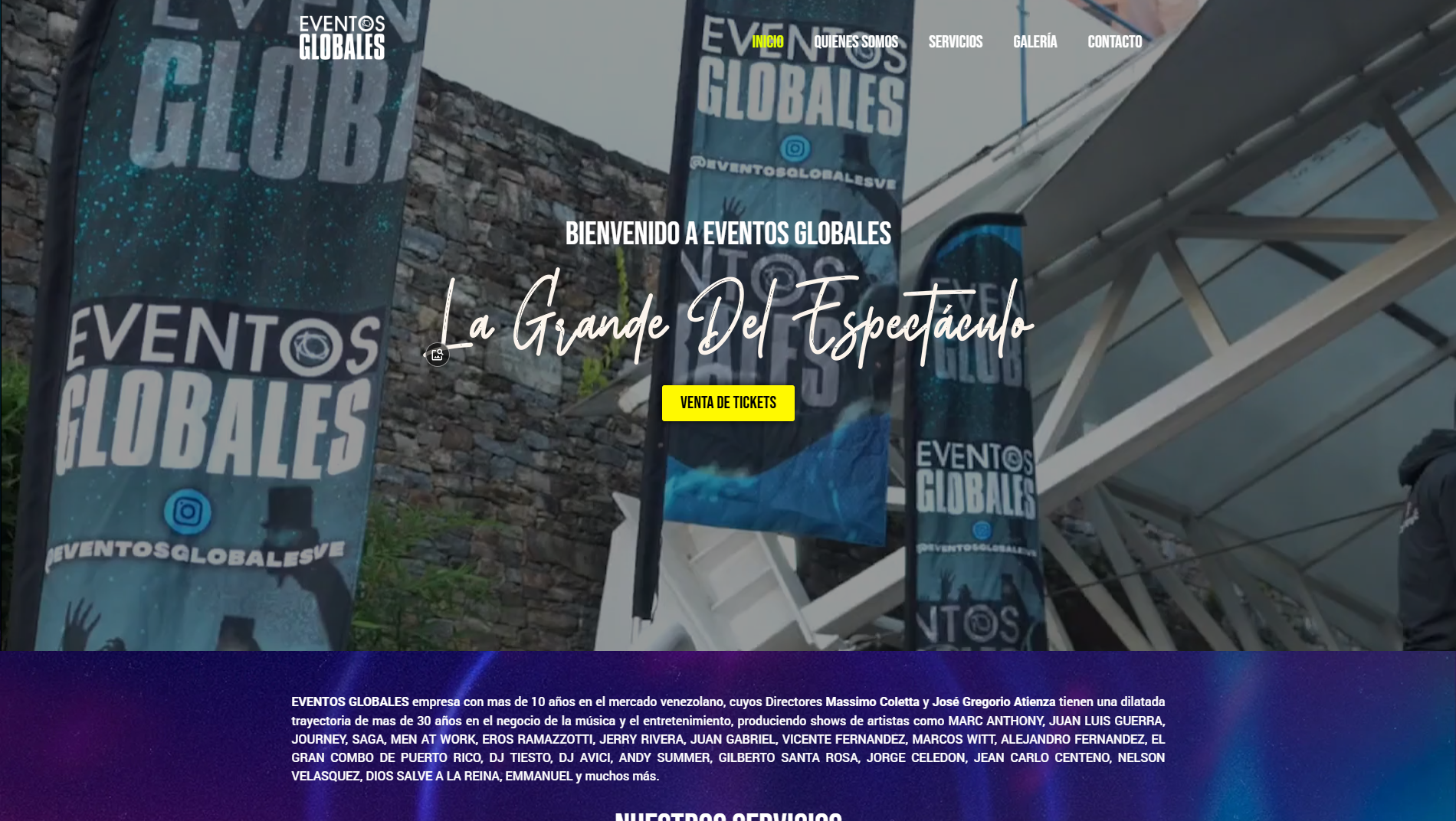 Sitio web de Eventos Globales